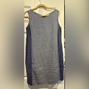 Habitat Navy and White Checkered Midi Dress Linen cool and comfortable